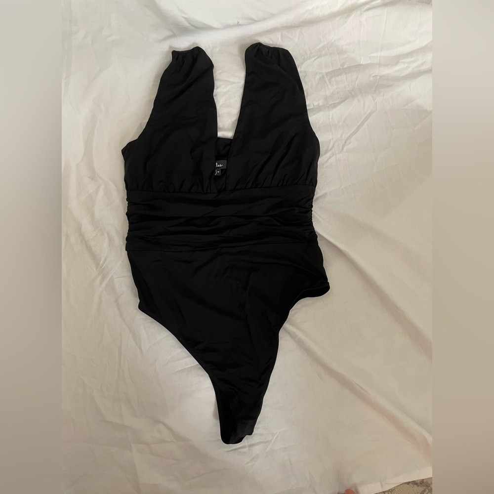 Black Deep V body suit